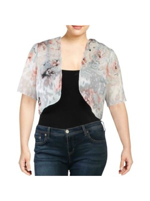 

ALEX EVENINGS Женская прозрачная текстурированная куртка-болеро цвета слоновой кости с короткими рукавами, Цвет слоновой кости, 8175737