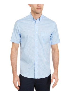 

CLUBROOM Мужская голубая повседневная рубашка на пуговицах в горошек, Light blue, 100032575MN