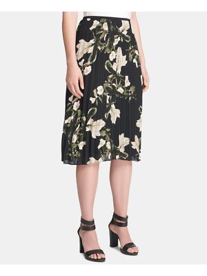 

DKNY Женская черная юбка-солнце с цветочным принтом, Черный