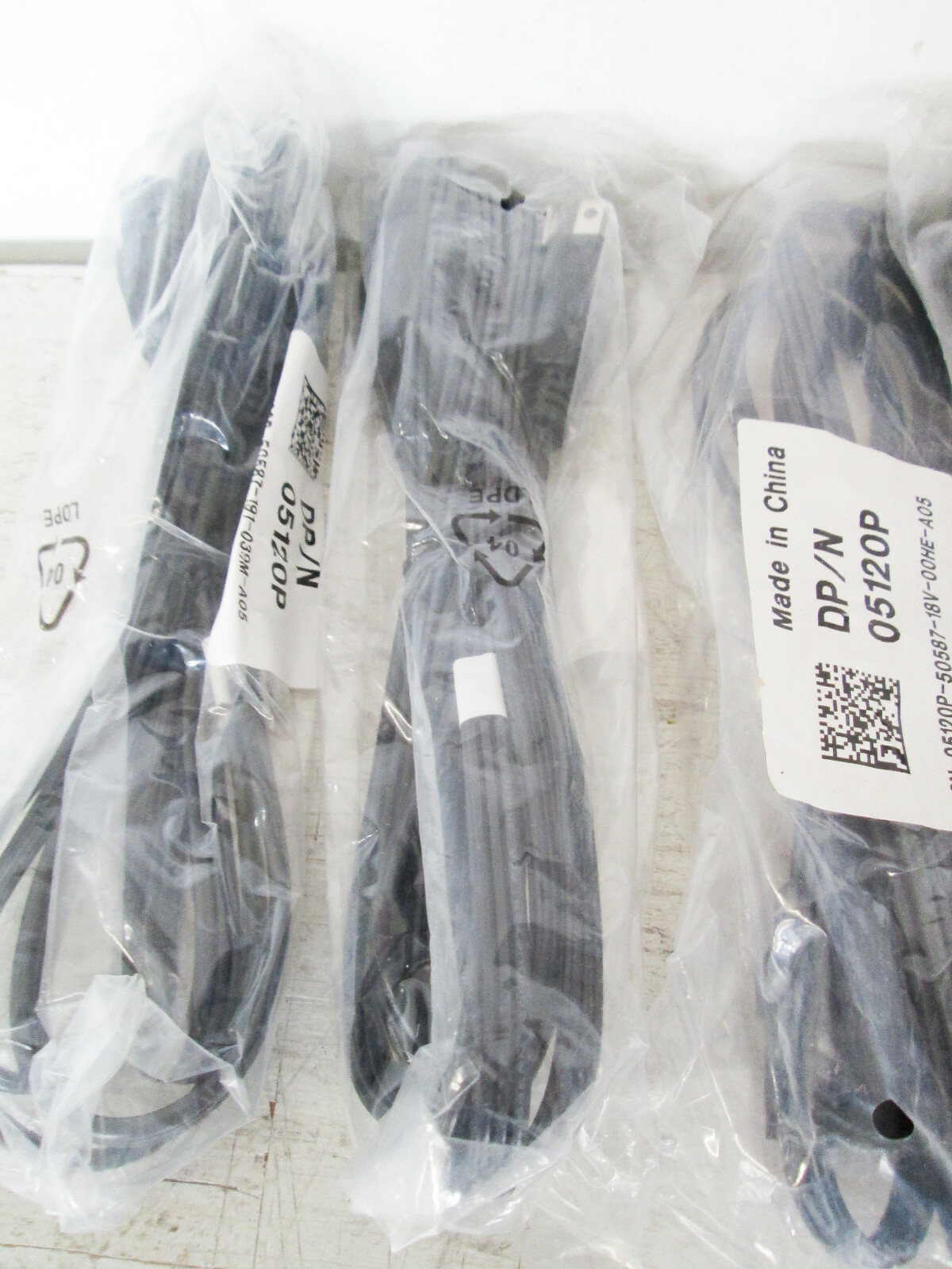 LOT OF 10 - GENUINE OEM  Dell Power Cord 6ft AC 3-prong Flat DPN 05120P