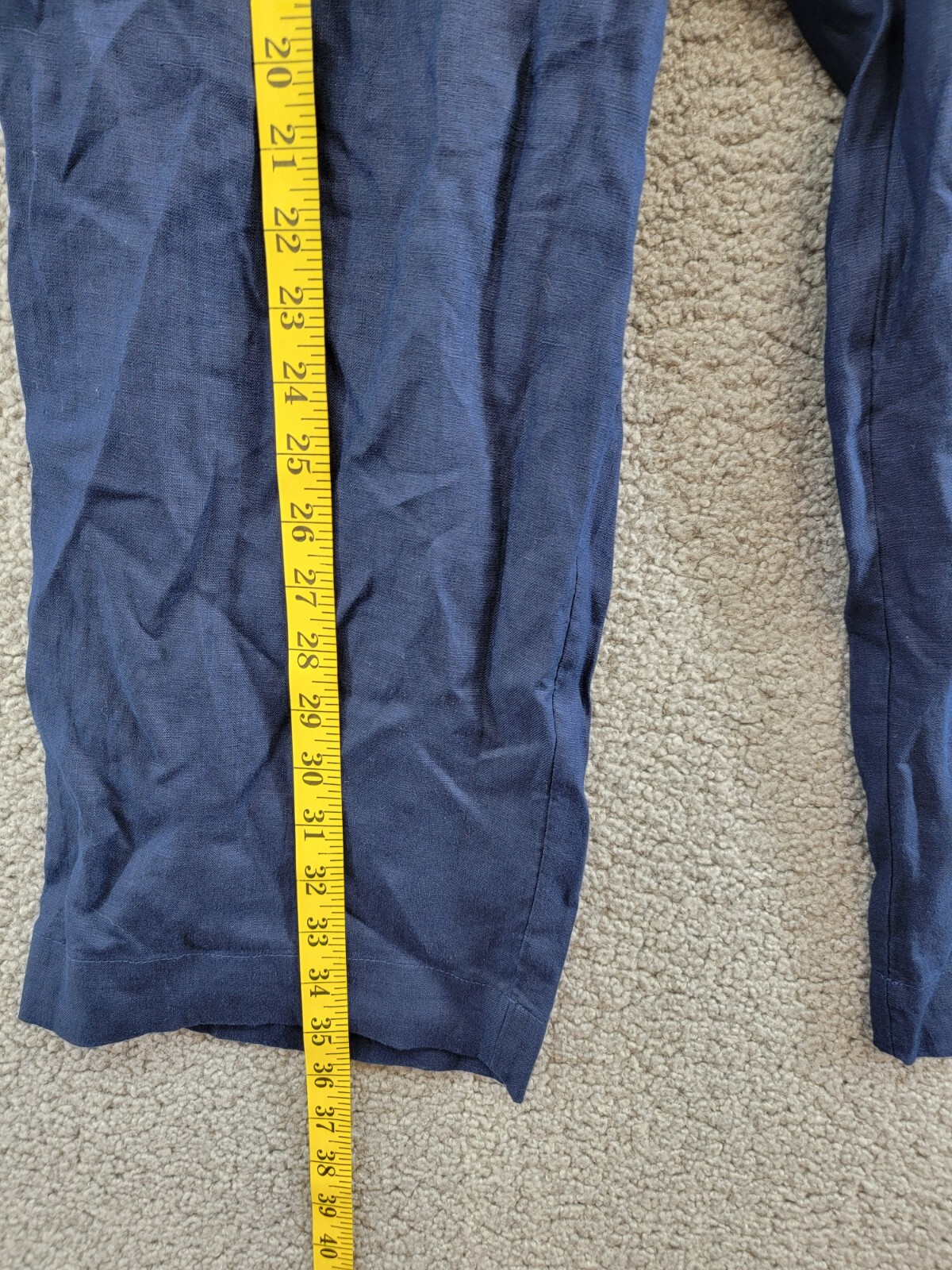 Charter Club Linen Solid Cropped Pull-On Pants Women's M Intrepid Blue Solid - Picture 9 of 17