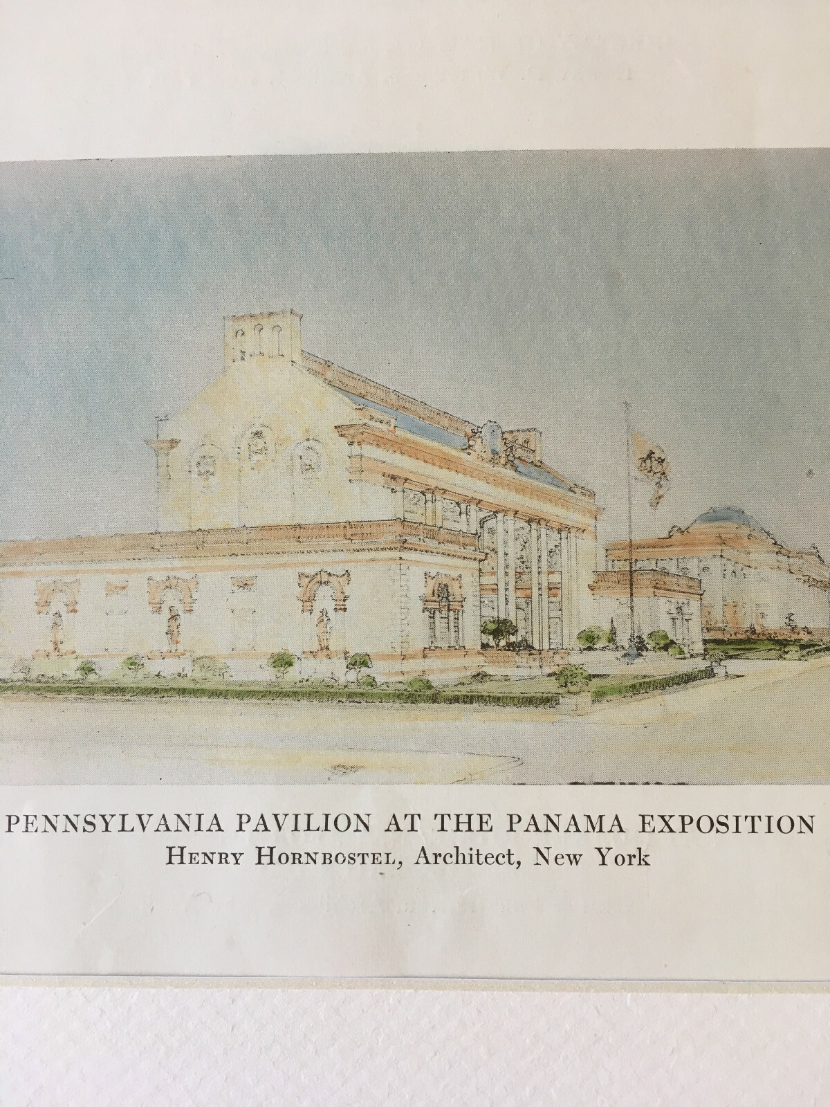 Pennsylvania Pavilion, Panama Expo, San Francisco, 1914, Original Hand Colored