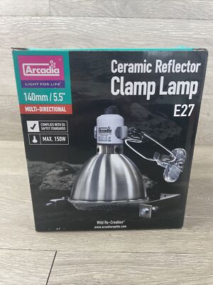 Arcadia 5.5'' E27 Ceramic Reflector Clamp Lamp Basking Lamp Reptile Terrarium NEW