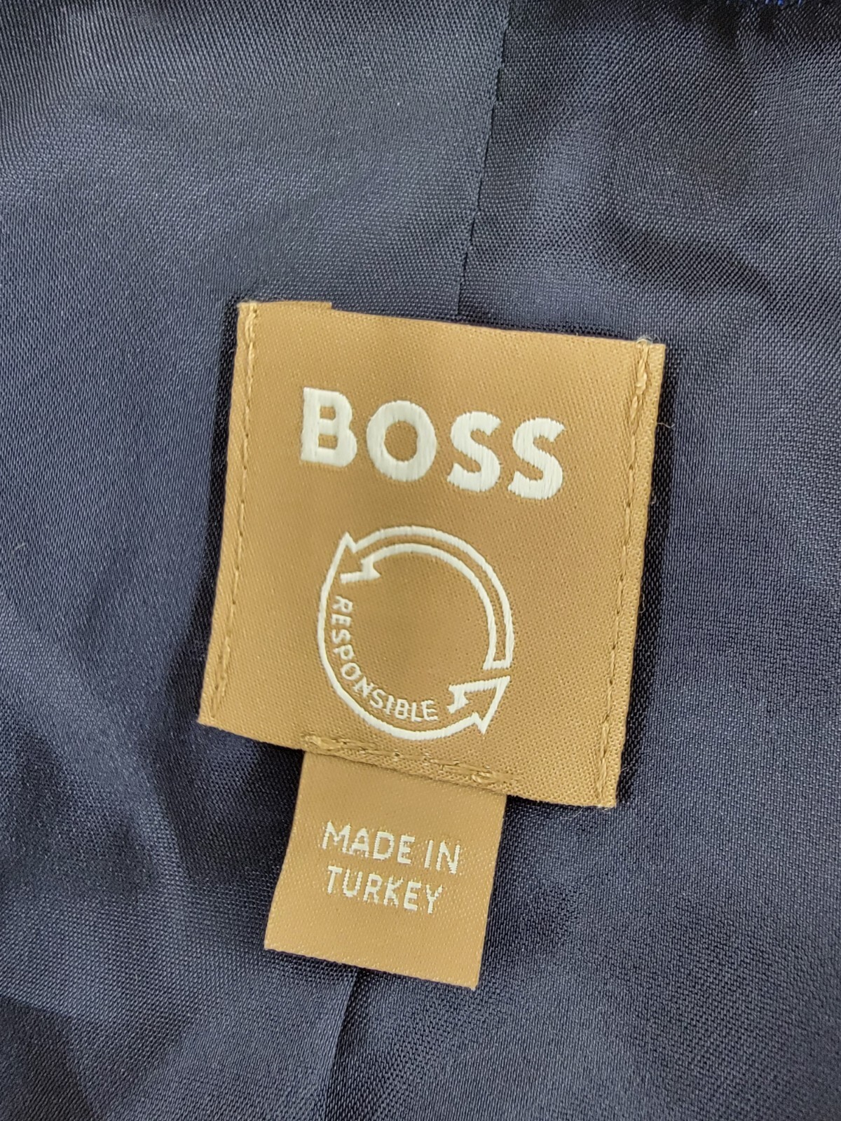 Pre-owned Hugo Boss Boss Jeniver Single Button Wool Blend Blazer Women's 6 Navy Flap Pockets L/s In Blue