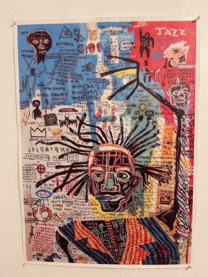 Poster by Jean Michel Basquiat, 20.5 x 28.5 inches.