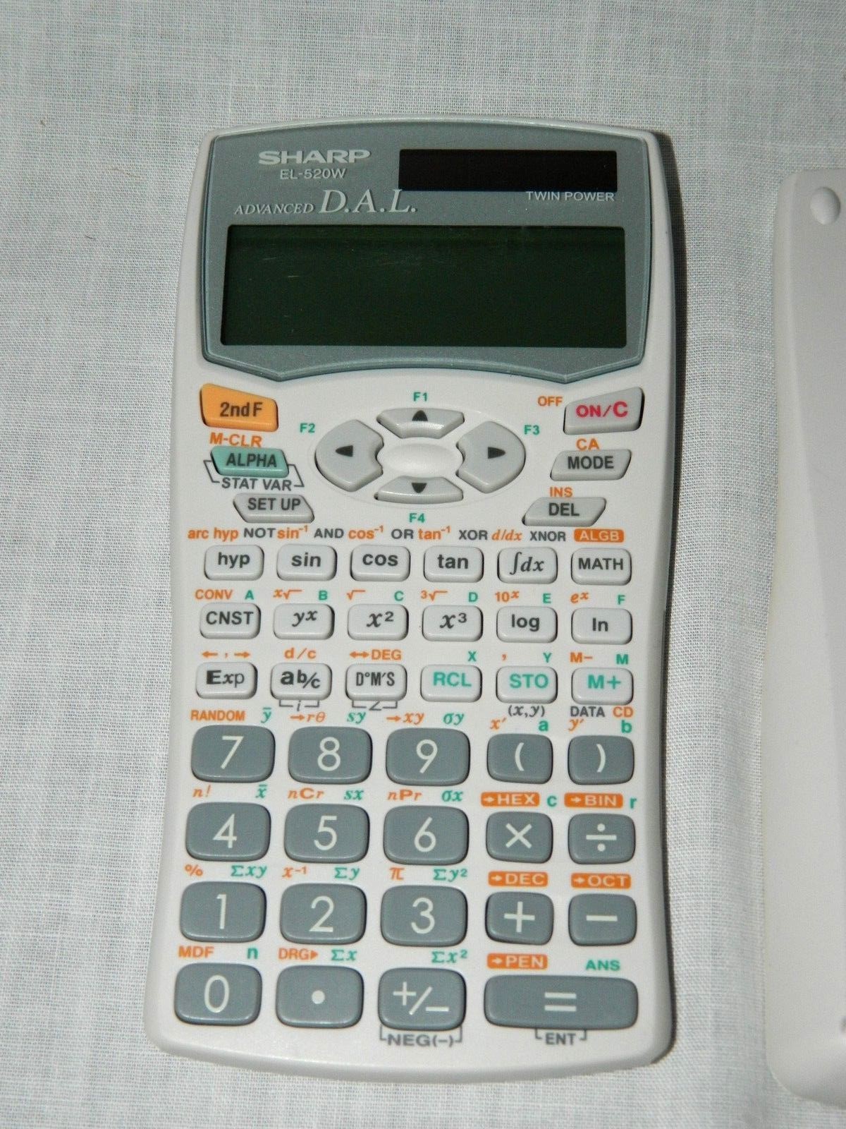 SHARP EL-520W Advanced D.A.L Twin Power Solar Scientific Calculator White