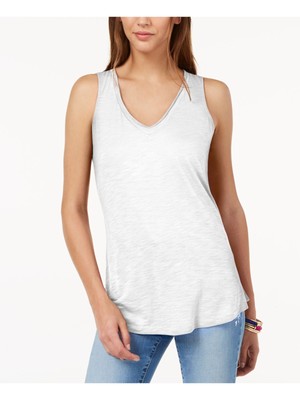 

INC Женский белый топ без рукавов с V-образным вырезом Размер