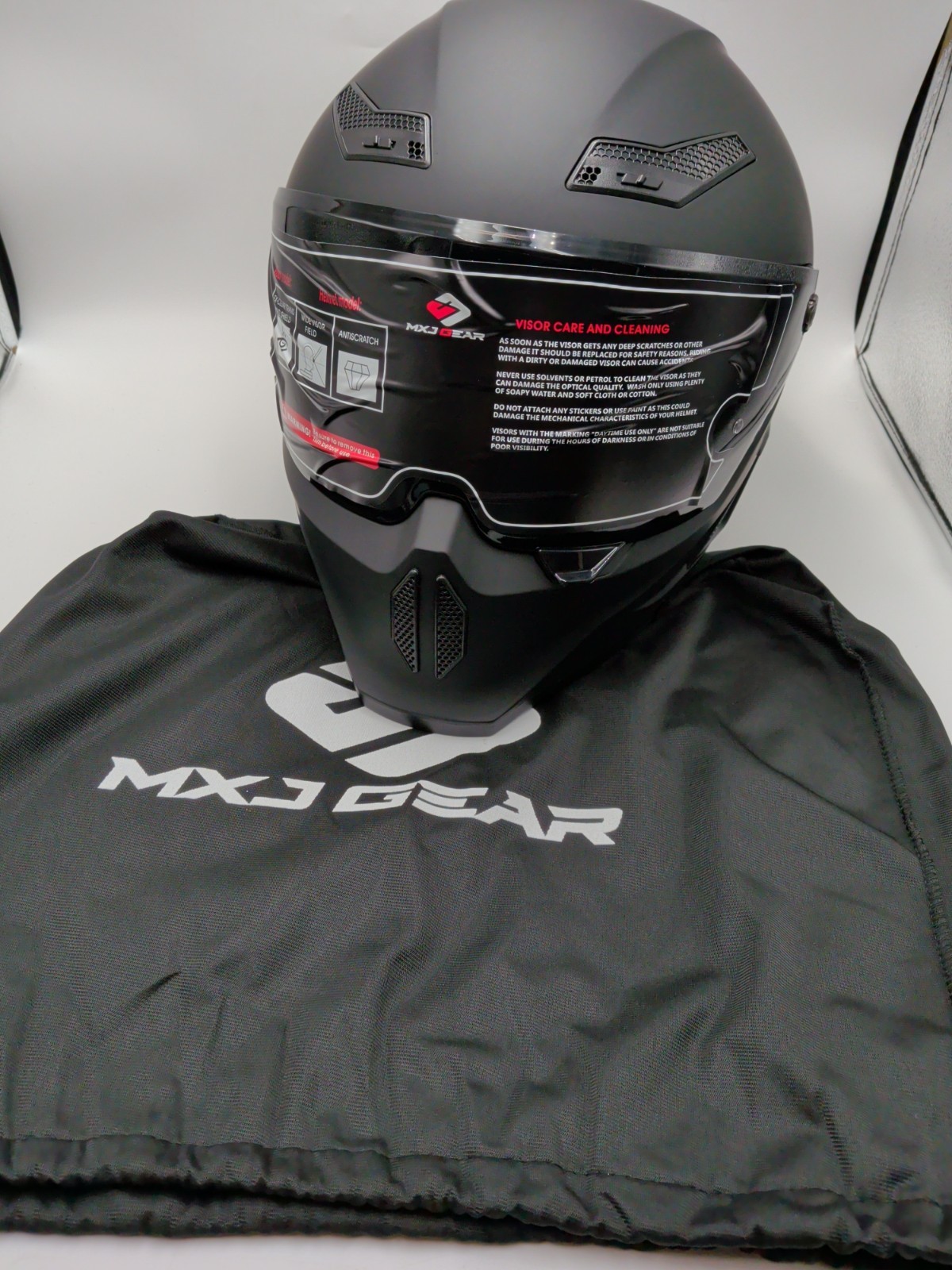 Full Face Motorcycle Helmet Helmets for Adults MG666 Motorbike Racing Street Blk