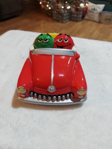 ◎レア m&m's GALERIE Ceramic Red Car 陶器製 M&M's Galerie Red with Silver Trim Ceramic Convertible Car