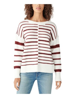 

LUCKY BRAND Женский белый свитер с круглым вырезом и длинными рукавами