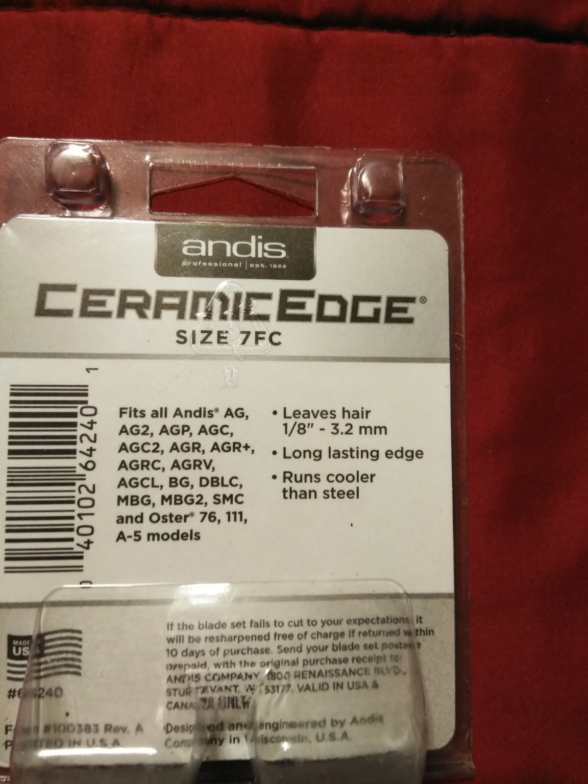 Andis CERAMIC size 7FC CeramicEdge Clipper Blade 64240 AGC AGC2 AG A5 NEW