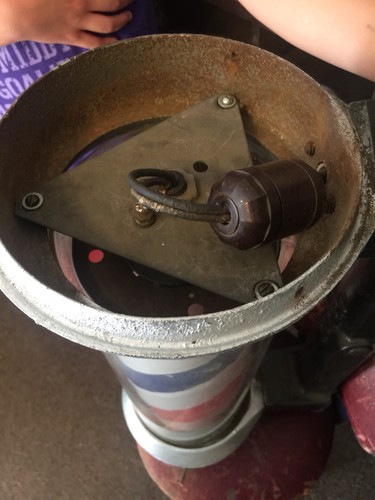 1950’s Cast Iron KOKEN Model 5162 Illuminated Rotating Barber Pole Lighted Sign