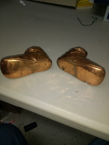 VINTAGE BRONZED BABY SHOES