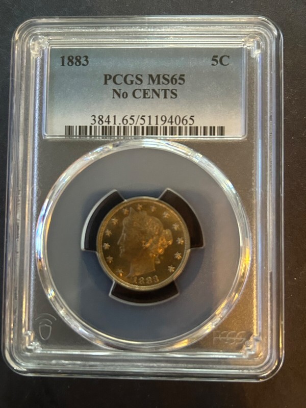 1883 LIBERTY NICKEL (No Cents) PCGS MS 65