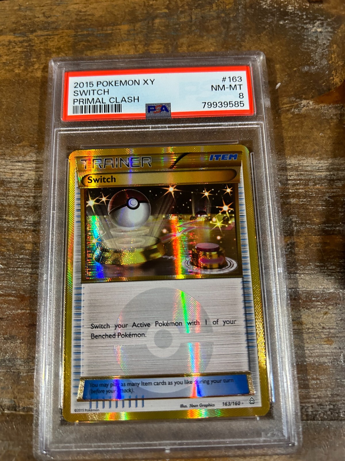 POKEMON 2015 Primal Clash XY Trainer SWITCH #163 PSA 8 RARE