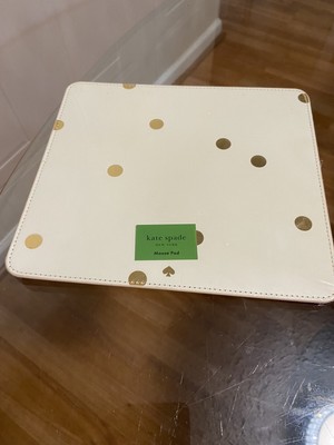 Kate Spade New York-Leatherette Mouse Pad-Beige Polka Dots-9x8 inches-Limited Ed