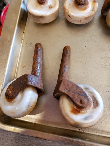 Vintage furniture casters - porcelain, metal, wood - restoration & salvage, 20