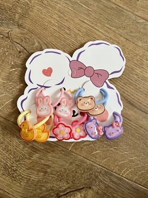 Teddy Bear Sakura Bunny Rabbit Hello Kitty cat Duck Hairbands Bobbles Set NEW