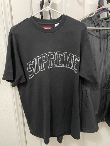 supreme sketch embroidered s/s top black sz Medium | eBay
