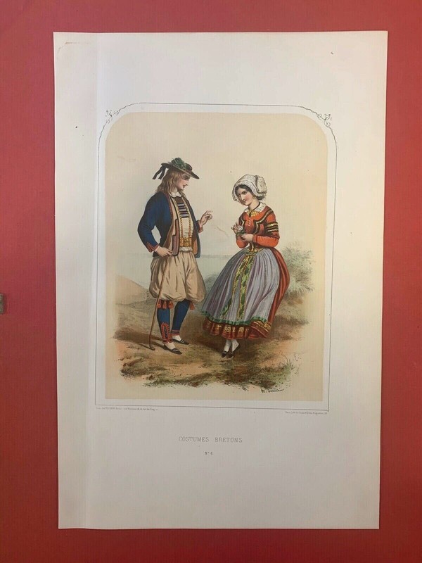 Gm7-Gravure-RehaussÃE Main-A.Lacauchie-[Les Nations]-Costumes Bretons-1853