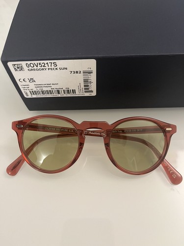 Pre-owned Oliver Peoples Gregory Peck 47mm Sun Limitededition Rust/green Photocro Msrp$487