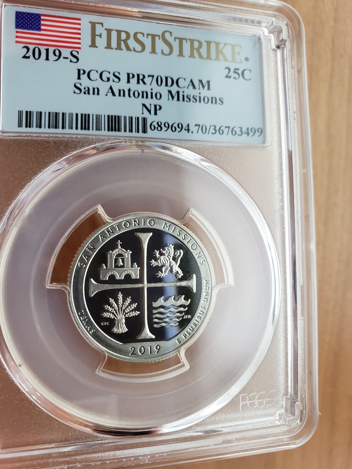 2019 S 25C Clad San Antonio Missions Quarter PCGS PR70DCAM. SWEET!!First Strike!