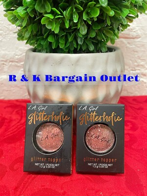 L.A. Girl Glitterholic Glitter Topper Eyeshadow Ggp458 Electrify .04 oz. Ea 2pcs