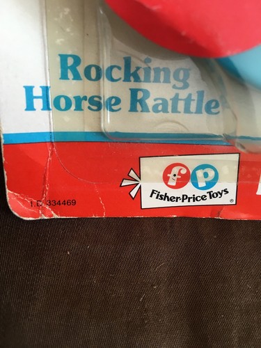 VINTAGE FISHER PRICE CRIB & PLAYPEN RATTLE TEETHER  1982 ROCKING HORSE 647 NIB