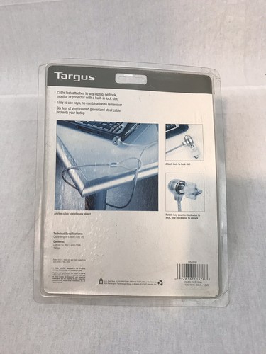 Targus DEFCON KL Laptop Computer Key Cable Lock Notebook PA450U Security Steel