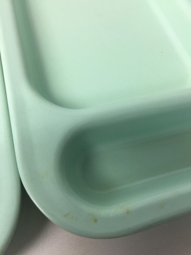 Set Dallas Texas Ware Tray Mint Green Cafeteria P-71 Cafe 6 Part Melamine VGUC