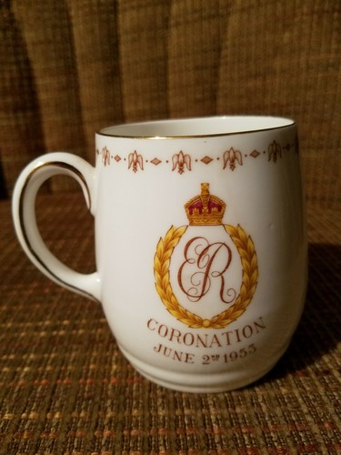 Tuscan bone china Coronation Queen Elizabeth mug 1953 dated