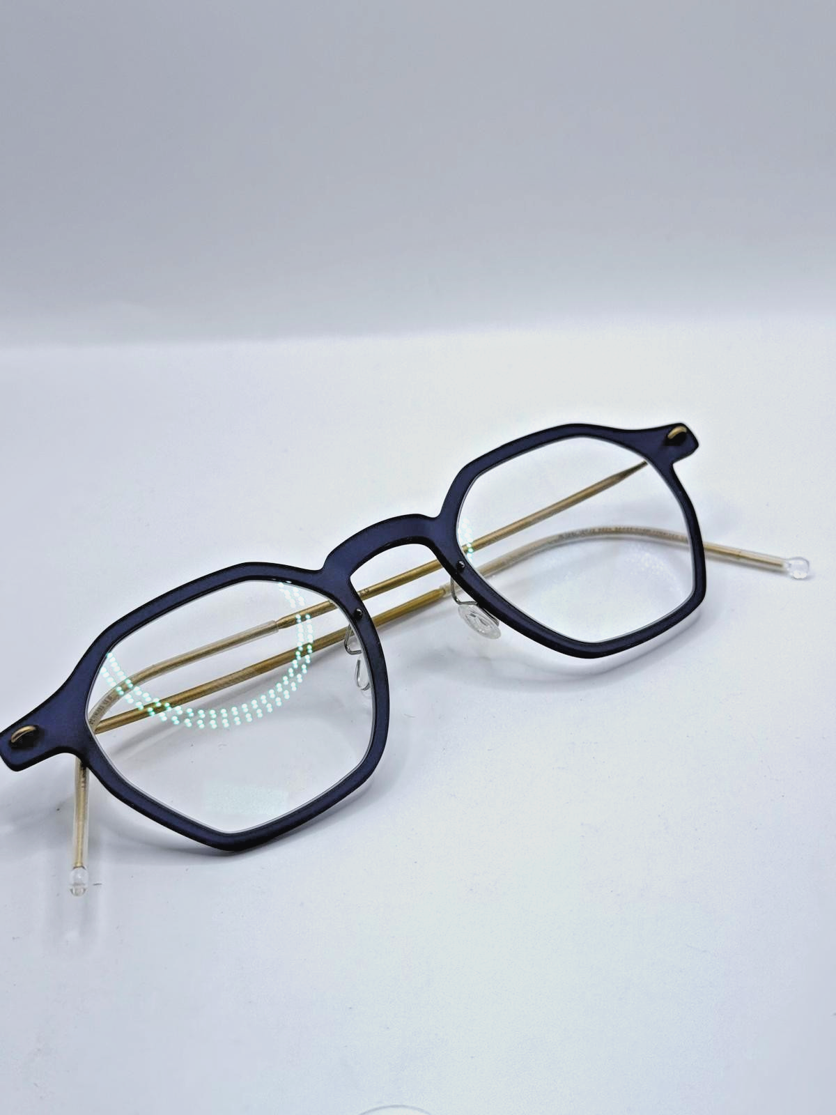 LINDBERG  Frame Navy Blue Gold Titanium Geometric Denmark