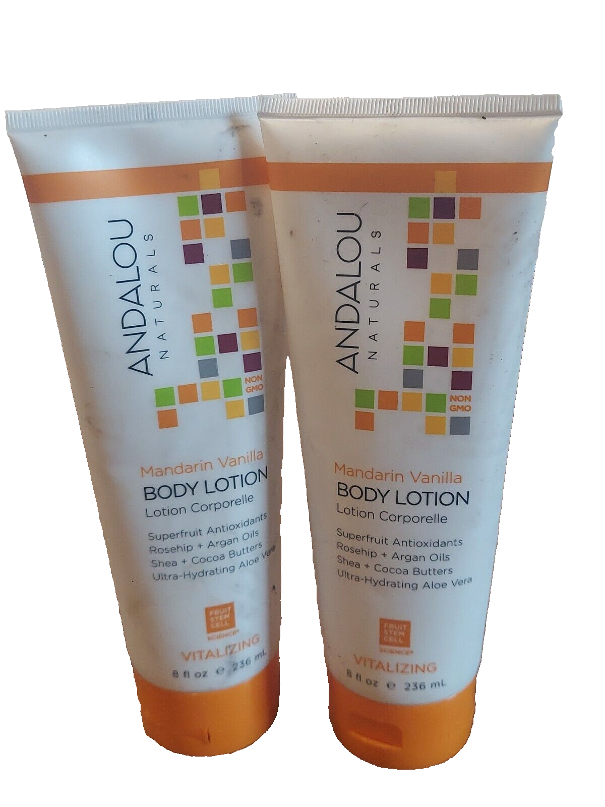 2 Andalou Naturals Body Lotion, Vitalizing, Mandarin Vanilla
