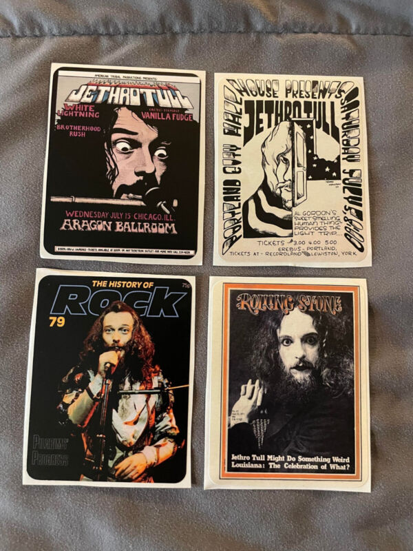 Lot (4) JETHRO TULL 2 1/2" x 3 1/4" Band Photo STICKERS Fast FREE! Ian Anderson
