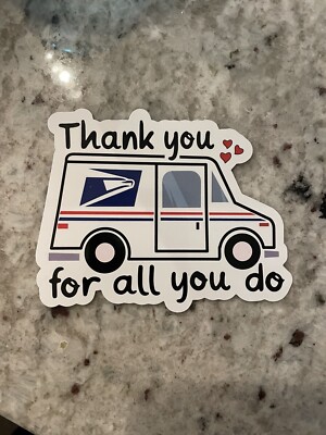USPS Thank You Sticker 4 x3  Waterproof UV Proof Decorative Vinyl Sticker