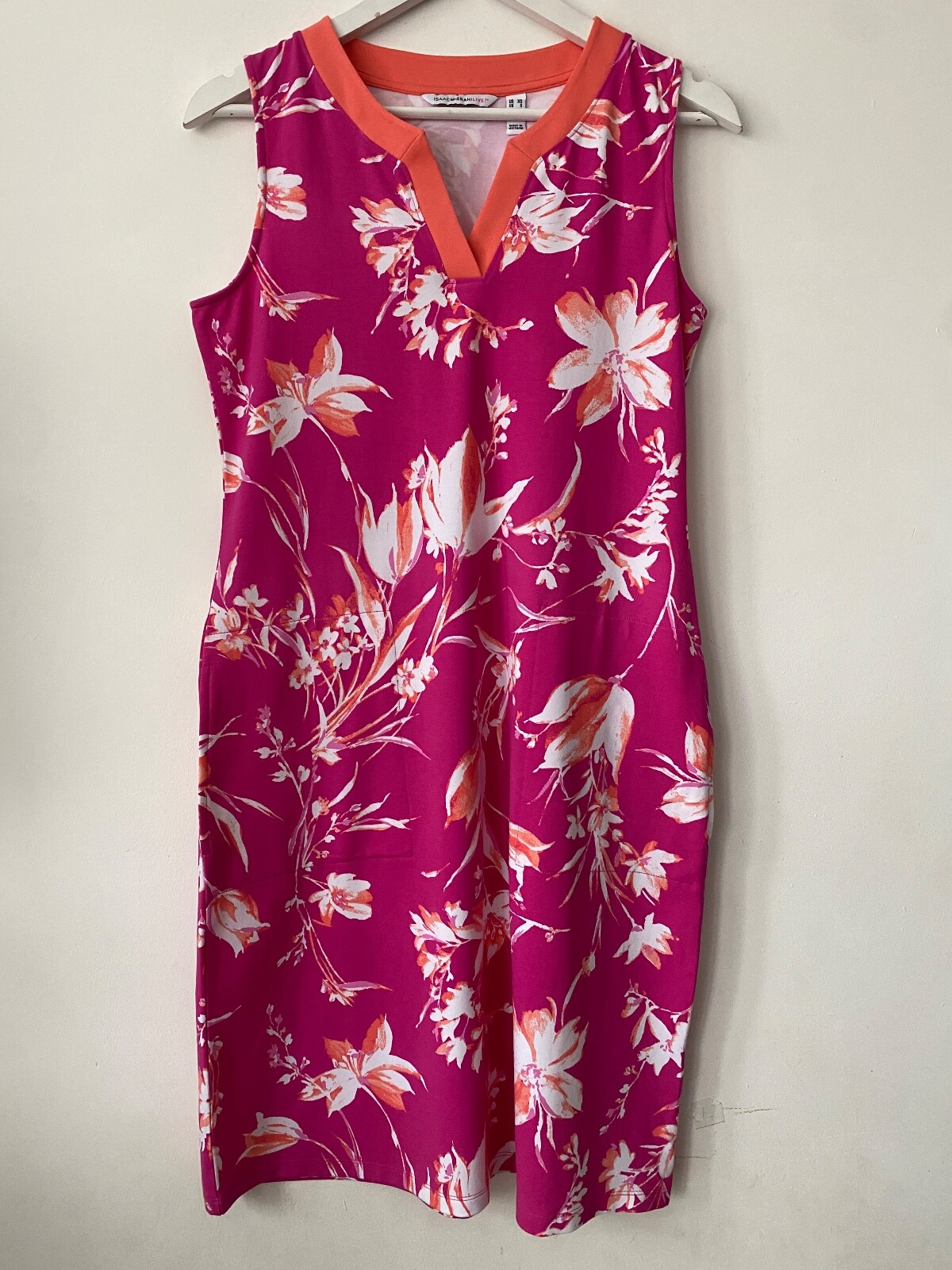 Isaac Mizrahi Live! Print Floral Sleeveless Dress S, M Pink or Green - Picture 7 of 10