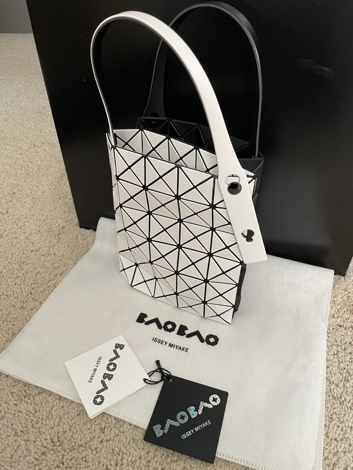 BAO BAO ISSEY MIYAKE Duo Mini Tote Bag PVC White X Black