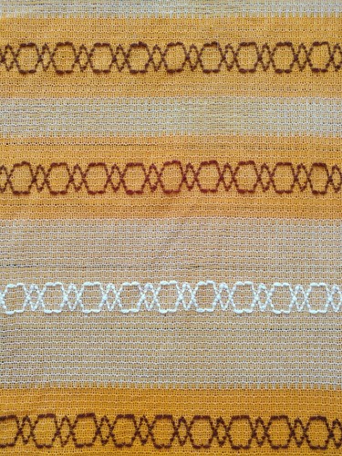 Vintage Curtains Sheer Weave 2 Rod Ready Panels Orange Brown White Kitchen Small