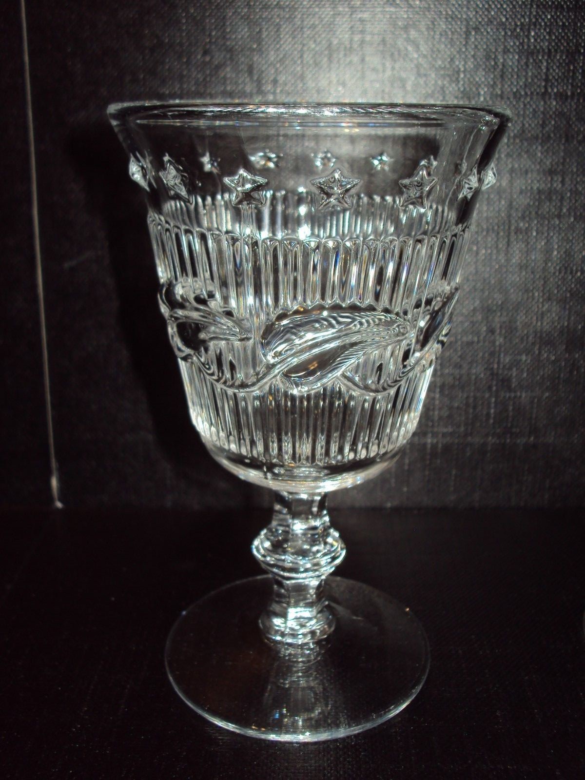 Set of 4 Crystal Fostoria Wistar Star Leaf Stem 6