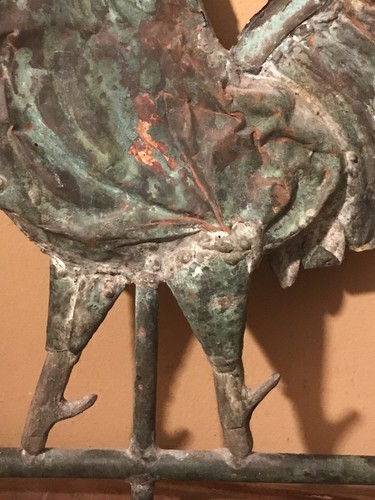 Antique Small 12”Copper Rooster Weathervane Damaged