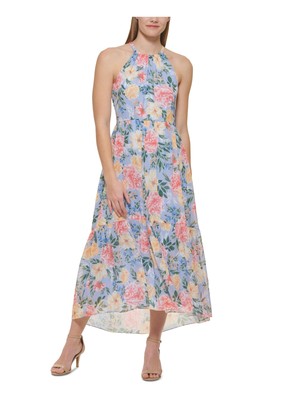 

VINCE CAMUTO Женское синее платье миди без рукавов с V-образным вырезом и подолом, Синий