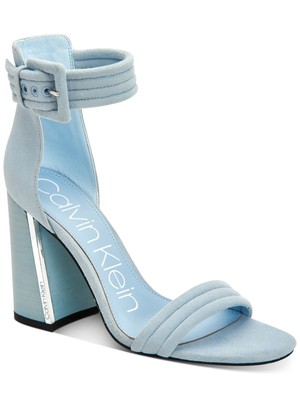 

CALVIN KLEIN Женские голубые кожаные сандалии Rochanda с квадратным носком, 11 м, Light blue, E8910