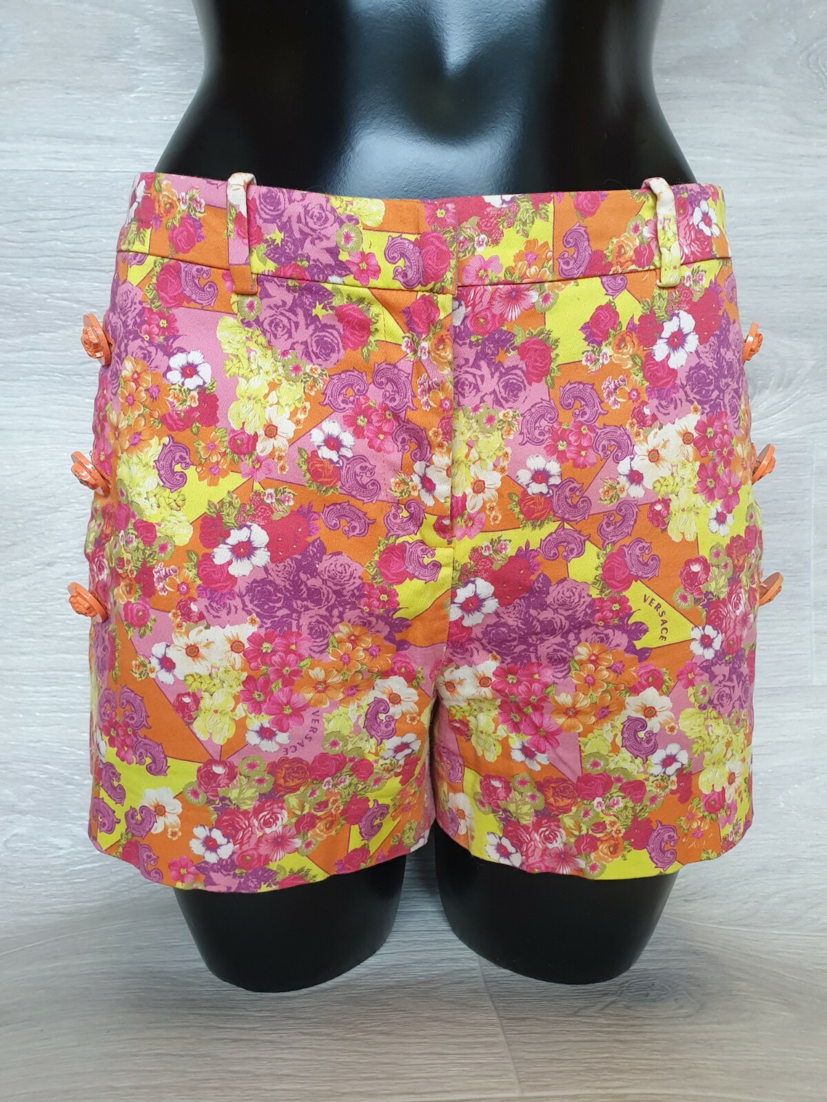 Authentic Gianni Versace Collection Shorts Women Medusa Floral