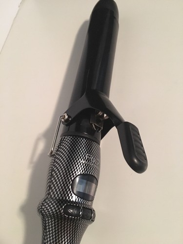 RX7 Ceramic Clipped Curling Iron Silver Black 1.25 1 1/4