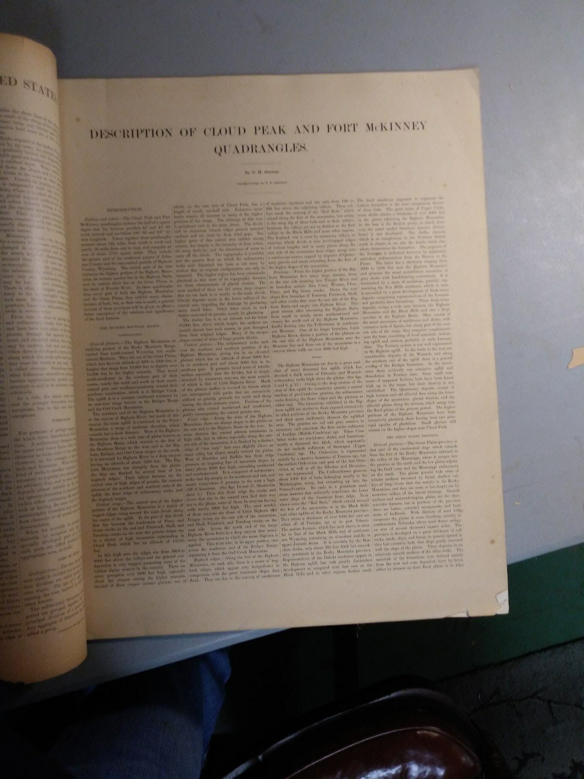 1906- Geologic Atlas-Cloud Peak- Fort McKinney,Wyoming. U.S Geological Survey
