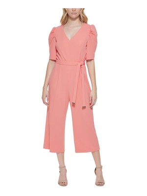 

TOMMY HILFIGER Женский коралловый комбинезон с широкими штанинами и завязками на талии, Коралл