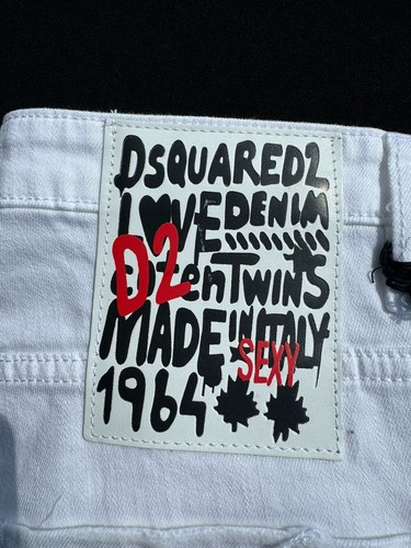 Pre-owned Dsquared2 Skater Style Jeans Crotch Slim Bottom /slim Jean White Size 48 Eu