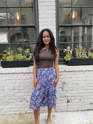 J. Crew midi skirt floral print jacquard Size 2 Boho | eBay