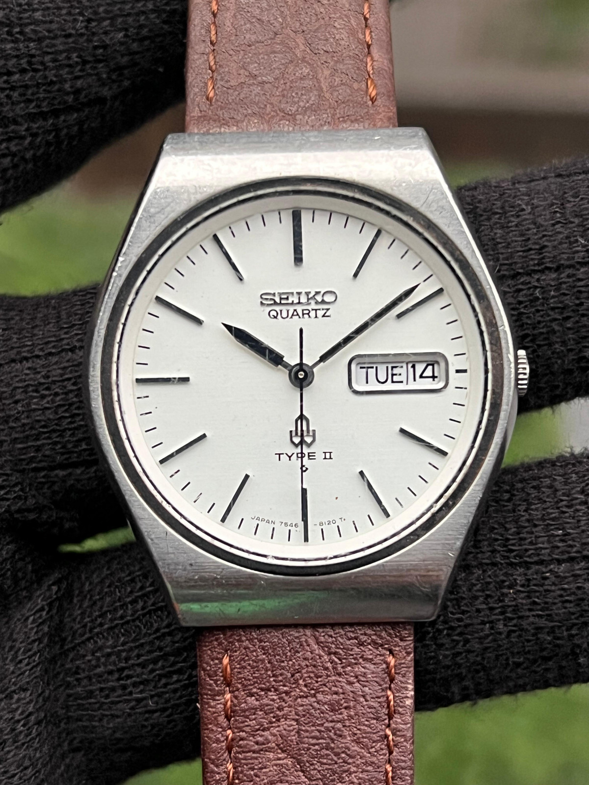 時計 SEIKO TYPE II 7546-810A SUWA QUARTZ Vintage Seiko Type II 7546-810A Quartz Day/Date Japan Made