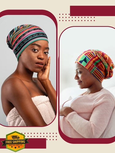 Sintege 6pc Satin Lined Bonnet Sleep Cap Soft Beanie Hair Wrap Patterns